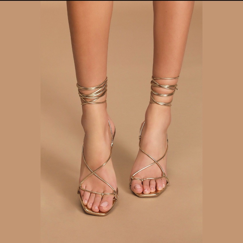 Alexandria Brandao ANA GOLD HEELS